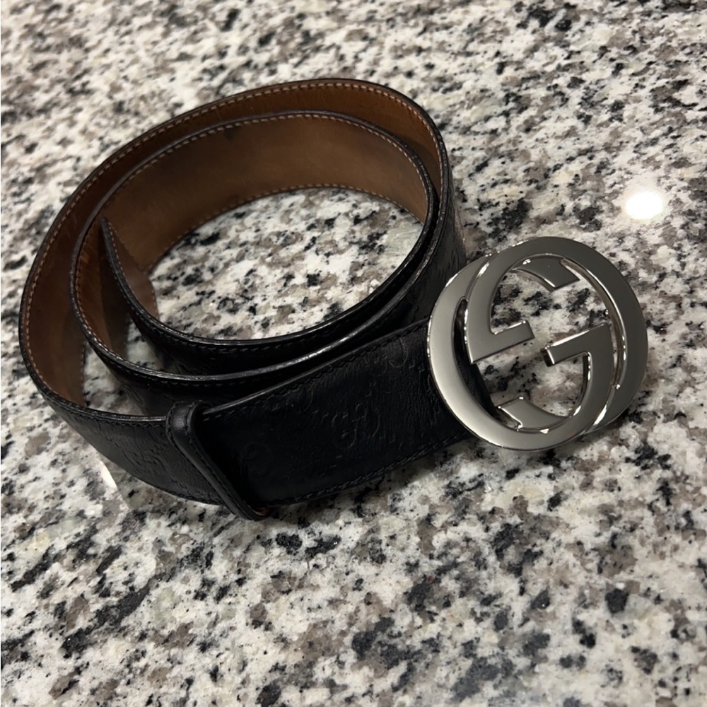 Authentic Gucci GG Buckle Belt Men